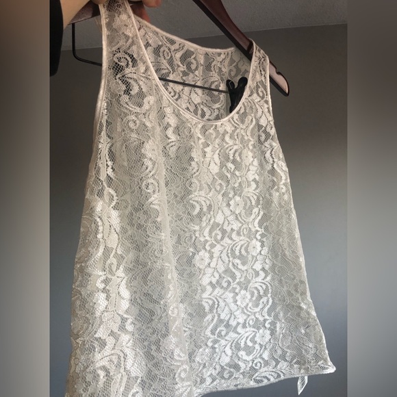 American Apparel Ivory Lace Sleeveless Tank - Picture 2 of 8